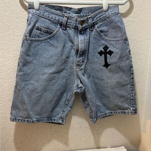 Wrangler Denim Shorts with embroidered black cross